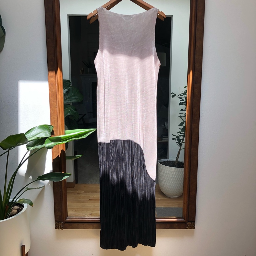 Zara Trafaluc silver and black crinkle maxi dress - Picture 4 of 5